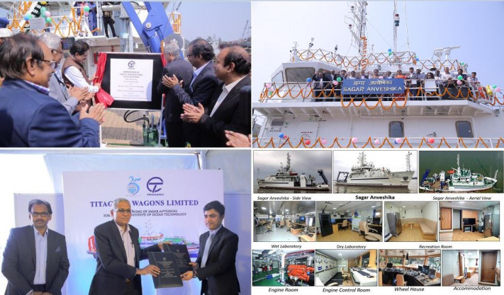 New Coastal Research Vessel, Sagar Anveshika has been officially delivered to NIOT/MoES at M/s TWL shipyard, Kolkata on 14th February 2020.